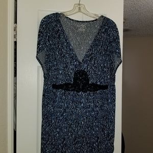 Lane Bryant Silky Appliqued Babydoll Top